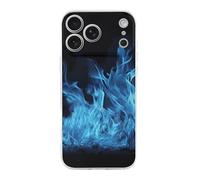 ERSTSNCK Compatible with iPhone 17 Case Blue Flame Stylish Phone Case for Women Men TPU Shockproof Slim Cover for 17 Pro