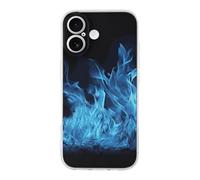 ERSTSNCK Compatible with iPhone 17 Case Blue Flame Stylish Phone Case for Women Men TPU Shockproof Slim Cover for 17 Pro