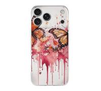 ERSTSNCK Compatible with iPhone 17 Case Butterfly Drip Spray Watercolor Stylish Phone Case for Women Men TPU Shockproof Slim Cover for 17 Pro
