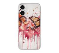 ERSTSNCK Compatible with iPhone 17 Case Butterfly Drip Spray Watercolor Stylish Phone Case for Women Men TPU Shockproof Slim Cover for 17 Pro