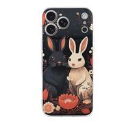 ERSTSNCK Compatible with iPhone 17 Case Cartoon Rabbit Couple Stylish Phone Case for Women Men TPU Shockproof Slim Cover for 17 Pro Transparent