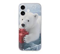 ERSTSNCK Compatible with iPhone 17 Case Christmas Polarbear Stylish Phone Case for Women Men TPU Shockproof Slim Cover for 17 Pro Transparent