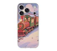 ERSTSNCK Compatible with iPhone 17 Case Christmas Train Stylish Phone Case for Women Men TPU Shockproof Slim Cover for 17 Pro Transparent