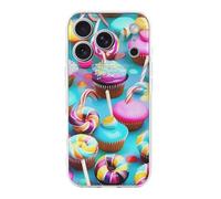 ERSTSNCK Compatible with iPhone 17 Case Colorful Sweet Lollipop Cupcake Donut Stylish Phone Case for Women Men TPU Shockproof Slim Cover for 17 Pro