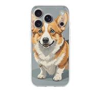 ERSTSNCK Compatible with iPhone 17 Case Corgi Pattern Corgi Pattern Stylish Phone Case for Women Men TPU Shockproof Slim Cover for 17 Pro Transparent
