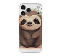 ERSTSNCK Compatible with iPhone 17 Case Cute Cartoon Sloth Stylish Phone Case for Women Men TPU Shockproof Slim Cover for 17 Pro Transparent