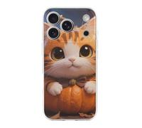 ERSTSNCK Compatible with iPhone 17 Case Cute Fantasy Thanksgving Cat Pumpkin Stylish Phone Case for Women Men TPU Shockproof Slim Cover for 17 Pro