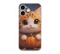 ERSTSNCK Compatible with iPhone 17 Case Cute Fantasy Thanksgving Cat Pumpkin Stylish Phone Case for Women Men TPU Shockproof Slim Cover for 17 Pro