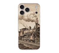 ERSTSNCK Compatible with iPhone 17 Case Etching Train Stylish Phone Case for Women Men TPU Shockproof Slim Cover for 17 Pro Transparent