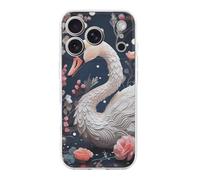 ERSTSNCK Compatible with iPhone 17 Case Floral Swan Stylish Phone Case for Women Men TPU Shockproof Slim Cover for 17 Pro Transparent