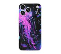 ERSTSNCK Compatible with iPhone 17 Case Fluorescent Jellyfish Stylish Phone Case for Women Men TPU Shockproof Slim Cover for 17 Pro Transparent