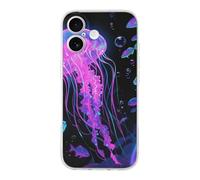 ERSTSNCK Compatible with iPhone 17 Case Fluorescent Jellyfish Stylish Phone Case for Women Men TPU Shockproof Slim Cover for 17 Pro Transparent