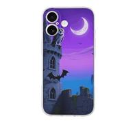 ERSTSNCK Compatible with iPhone 17 Case Halloween Castle Purple Sky Stylish Phone Case for Women Men TPU Shockproof Slim Cover for 17 Pro