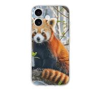 ERSTSNCK Compatible with iPhone 17 Case Little Red Panda Stylish Phone Case for Women Men TPU Shockproof Slim Cover for 17 Pro