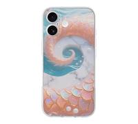 ERSTSNCK Compatible with iPhone 17 Case Mermaid Fish Scales Marble Stylish Phone Case for Women Men TPU Shockproof Slim Cover for 17 Pro Transparent