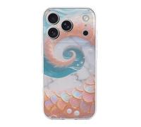 ERSTSNCK Compatible with iPhone 17 Case Mermaid Fish Scales Marble Stylish Phone Case for Women Men TPU Shockproof Slim Cover for 17 Pro Transparent