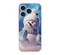 ERSTSNCK Compatible with iPhone 17 Case Merry Christmas Snowman Stylish Phone Case for Women Men TPU Shockproof Slim Cover for 17 Pro Transparent