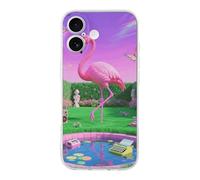 ERSTSNCK Compatible with iPhone 17 Case Neon Flamingo Pattern Stylish Phone Case for Women Men TPU Shockproof Slim Cover for 17 Pro