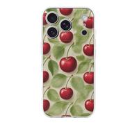 ERSTSNCK Compatible with iPhone 17 Case Red Cherry Pattern Stylish Phone Case for Women Men TPU Shockproof Slim Cover for 17 Pro