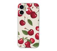 ERSTSNCK Compatible with iPhone 17 Case Red Cherry Pattern Stylish Phone Case for Women Men TPU Shockproof Slim Cover for 17 Pro