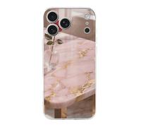 ERSTSNCK Compatible with iPhone 17 Case Rose Gold Marble Stylish Phone Case for Women Men TPU Shockproof Slim Cover for 17 Pro