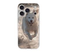 ERSTSNCK Compatible with iPhone 17 Case Running on The Beach Stylish Phone Case for Women Men TPU Shockproof Slim Cover for 17 Pro Transparent