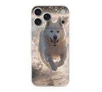 ERSTSNCK Compatible with iPhone 17 Case Running on The Beach Stylish Phone Case for Women Men TPU Shockproof Slim Cover for 17 Pro Transparent