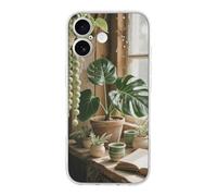 ERSTSNCK Compatible with iPhone 17 Case Sage Green Boho Stylish Phone Case for Women Men TPU Shockproof Slim Cover for 17 Pro