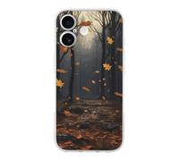 ERSTSNCK Compatible with iPhone 17 Case There are Many Autumn Leaves Falling in The Forest Stylish Phone Case for Women Men TPU Shockproof Slim Cover for 17 Pro Transparent