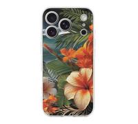 ERSTSNCK Compatible with iPhone 17 Case Tropical Flowers and Decorations Stylish Phone Case for Women Men TPU Shockproof Slim Cover for 17 Pro
