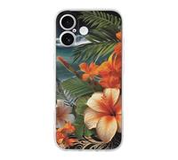 ERSTSNCK Compatible with iPhone 17 Case Tropical Flowers and Decorations Stylish Phone Case for Women Men TPU Shockproof Slim Cover for 17 Pro