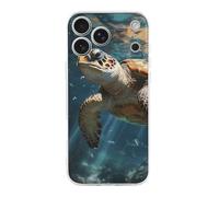 ERSTSNCK Compatible with iPhone 17 Case Turtle Swimming Stylish Phone Case for Women Men TPU Shockproof Slim Cover for 17 Pro Transparent