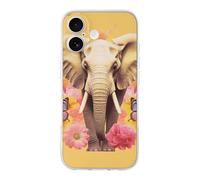 ERSTSNCK Compatible with iPhone 17 Case Two Butterflies and Elephant Stylish Phone Case for Women Men TPU Shockproof Slim Cover for 17 Pro