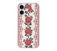 ERSTSNCK Compatible with iPhone 17 Case Ukrainian Embroidery Style Rose Stylish Phone Case for Women Men TPU Shockproof Slim Cover for 17 Pro