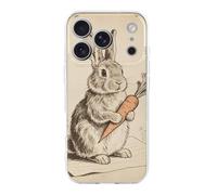ERSTSNCK Compatible with iPhone 17 Case Vintage Rabbit Stylish Phone Case for Women Men TPU Shockproof Slim Cover for 17 Pro Transparent