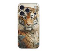 ERSTSNCK Compatible with iPhone 17 Case Watercolor Tiger Pattern Stylish Phone Case for Women Men TPU Shockproof Slim Cover for 17 Pro