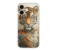 ERSTSNCK Compatible with iPhone 17 Case Watercolor Tiger Pattern Stylish Phone Case for Women Men TPU Shockproof Slim Cover for 17 Pro