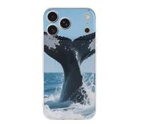 ERSTSNCK Compatible with iPhone 17 Case Whale Tail Stylish Phone Case for Women Men TPU Shockproof Slim Cover for 17 Pro Transparent