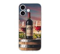 ERSTSNCK Compatible with iPhone 17 Case Wooden Wine Barrel on Wine Bottle Stylish Phone Case for Women Men TPU Shockproof Slim Cover for 17 Pro