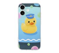 ERSTSNCK Compatible with iPhone 17 Case Yellow Duck and Bubble Pattern Stylish Phone Case for Women Men TPU Shockproof Slim Cover for 17 Pro