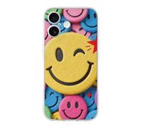 ERSTSNCK Compatible with iPhone 17 Case Yellow Star Happy Face Stylish Phone Case for Women Men TPU Shockproof Slim Cover for 17 Pro