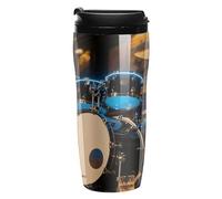 ERSTSNCK Cool Drum 12 Oz Travel Coffee Mug Vacuum Insulated Travel Mug Leakproof Cup with Lid Reusable Coffee Tumbler for Hot And Cold Drinks, Gift for Men And Women