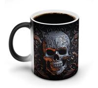 ERSTSNCK Cool Skull Graphics Color Changing Mug 11 Oz Heat Changing Coffee Mugs Funny Magic Cup Heat Sensitive Ceramics Mug Novelty Coffee Cups Personalized Customized Gift Idea for Men & Women