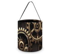 ERSTSNCK Cool Steampunk Gears Halloween Candy Buckets Reusable Tote Candy Bag - Trick Or Treat Goody Bag with Handles