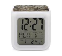 ERSTSNCK Cool Steampunk Gears Night Light Alarm Clock LED Display Alarms for Bedroom Smart Digital Alarm Clock Wtih 7 Colorful Ambient Lights Sleep Timer for Heavy Sleepers Simple Operation