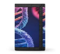 ERSTSNCK Cool Steampunk Gears Trifold Wallet Front Pocket Coin Purse - Slim Credit Card Holder for Men & Women, DNA Genetic Helix, One Size, Classic