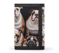 ERSTSNCK Cool Steampunk Gears Trifold Wallet Front Pocket Coin Purse - Slim Credit Card Holder for Men & Women, English Bulldogs, One Size, Classic