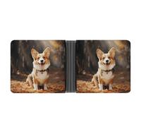 ERSTSNCK Corgi Dog Wallet for Men Bifold Rfid Blocking Slim Money Clip Front Pocket Wallet Card Holder