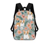 ERSTSNCK Corgi Floral Flowers Spring Garden Laptop Backpack for Travel Work Cute Bookbag Computer Backpack Casual Daypack