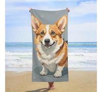 ERSTSNCK Corgi Pattern Corgi Pattern Beach Towel Oversized 31" X 63" Absorbent Towels Quick Dry Pool Towel Lightweight Bath Towels Sandproof Beach Blanket for Gym Swimming Sports Travel Gifts